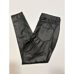 Maurices Black Faux Leather Pants Size 12 Short Career Party Chic Trendy
